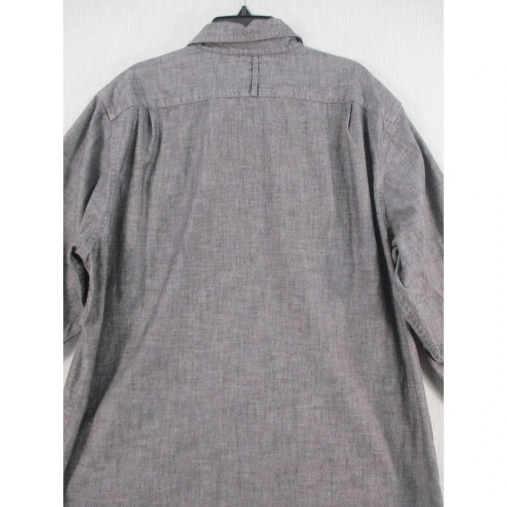 Banana‎ Republic Mens Slim Fit Button Down Shirt Large Gray Cotton Long Sleeve